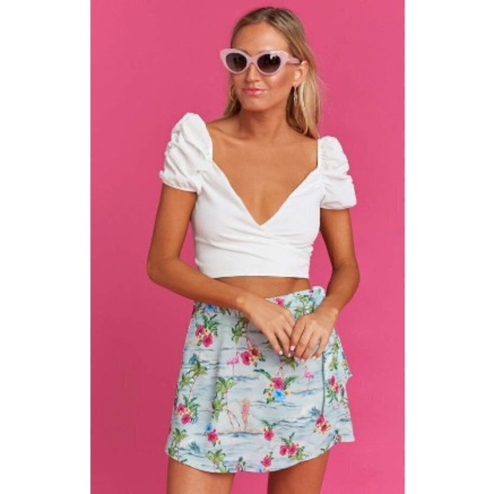 💕SHOW ME YOUR MUMU💕 The Great Wrap Bow Shorts ~ Barbie Paradise Large L NWT